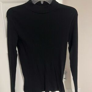 Uniqlo Black Fitted Ribbed Long Sleeve Tee